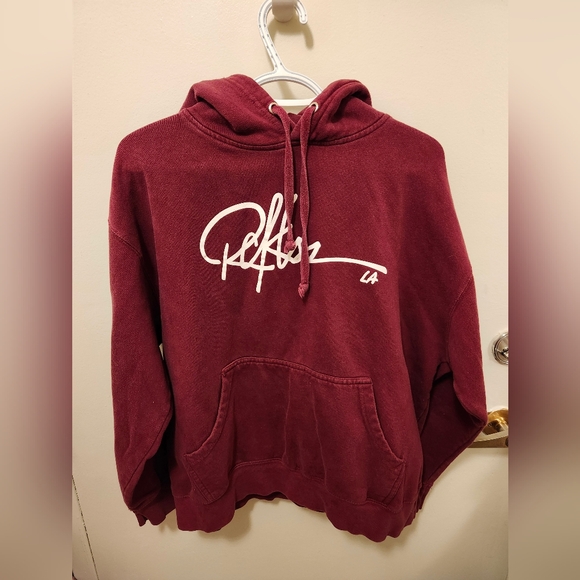 RECKLESS Burgundy Hoodie, Size L, EUC - Picture 1 of 3